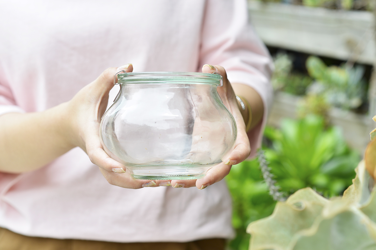 玻璃瓶組盆教學，將家中空置的玻璃瓶再利用，讓家中透出綠意