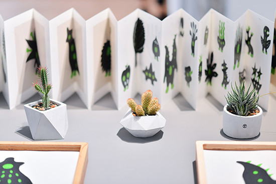 黑青展覽桌上型植物佈置-1